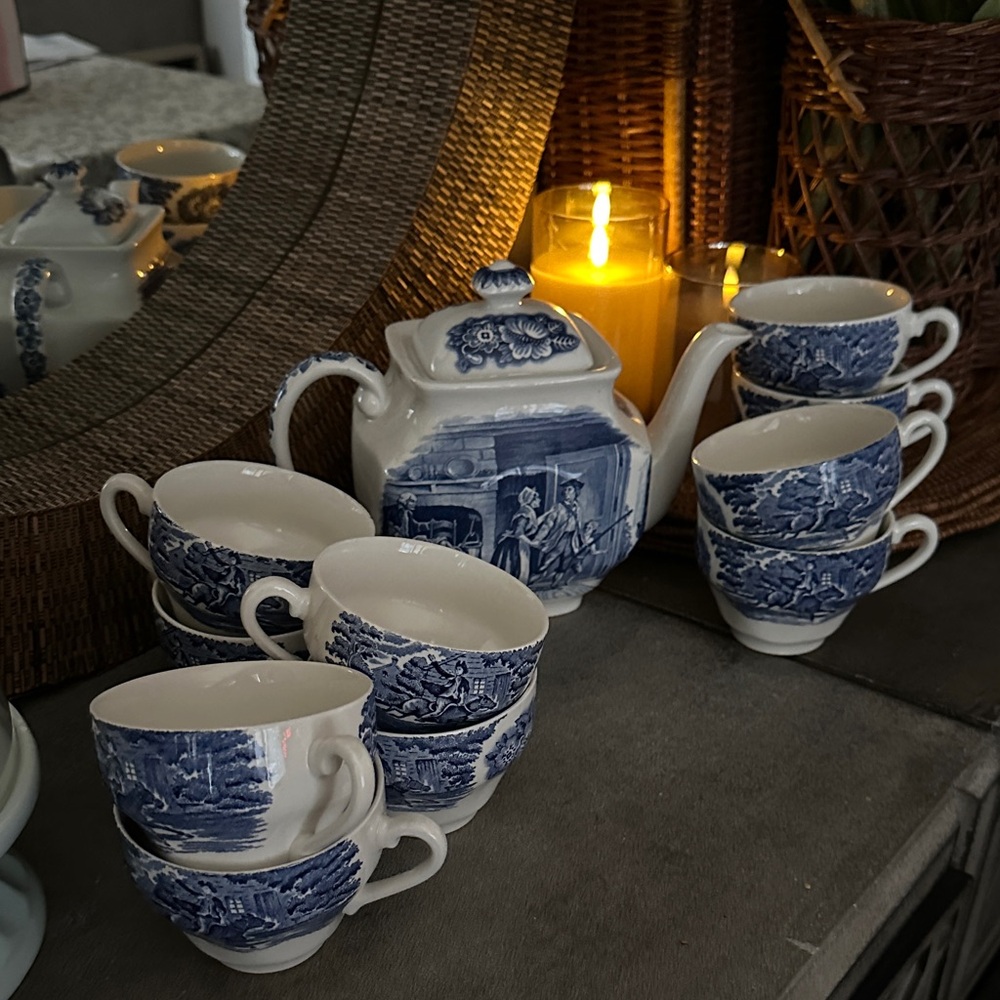 Classic Blue and White Ceramic Tea Set
